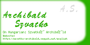 archibald szvatko business card